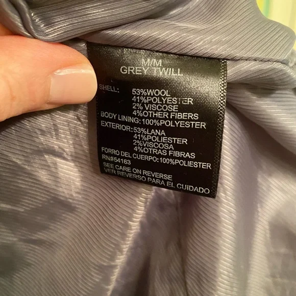 Gray Calvin Klein Wool Blend Belted Coat Medium - Picture 4 of 7